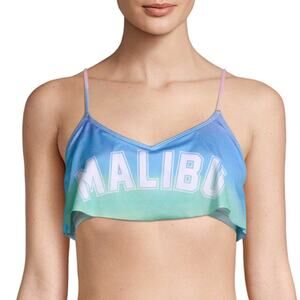 Wildfox Ruffled Cropped Ombre Sunset Color Tankini Top size Large (12-14)
